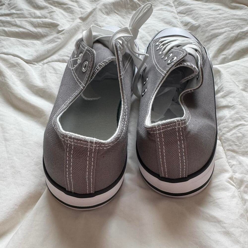 Grey and white canvas trainers women’s 8 casual sneakers - Picture 5 of 8